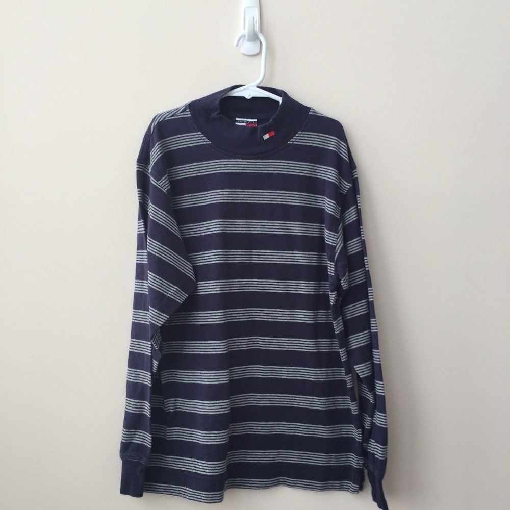 Tommy Hilfiger Boy's Striped Mock Neck Size Medium